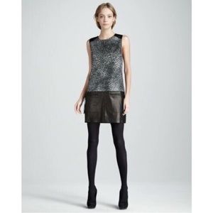 Rebecca Taylor: Leather and Felted Printed Dress